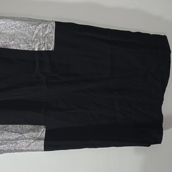 Sandro Romance Black Dress Shift Silver Metallic Sleeveless Mini - Picture 5 of 10